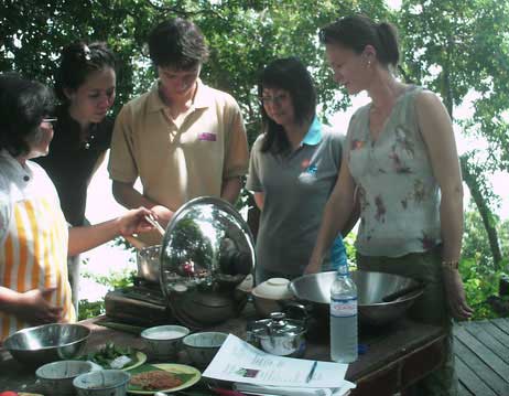 students at cooking class