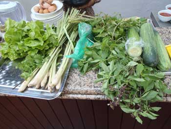 Displayed veggie before the class starts