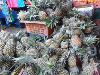 Pineapples at the market