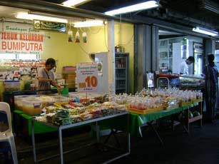 A pickles stall owned by a Malay trader at George Town Ferry Terminal