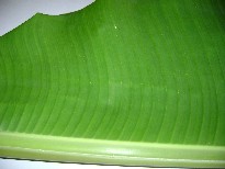 Inside of banana leaf