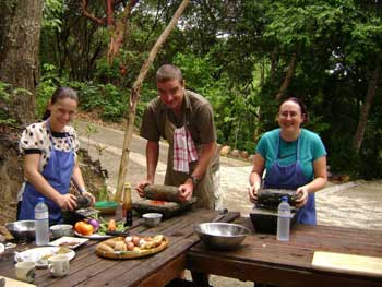 Students in my cooking class preparing nasi kandar