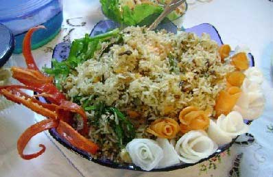 A plate of biryani
