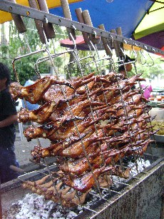 Chicken wings on display