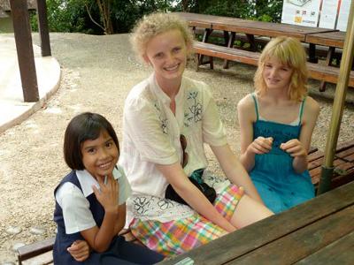 Johanna with Hannah and Maddie